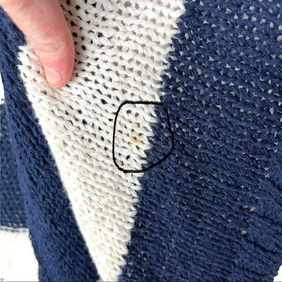 CABI Women's Knit Skipper Vest #679 Blue Cream Wide Stripes Nautical Size Small - Picture 7 of 15